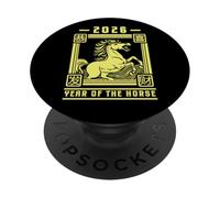 2026 Année du Cheval Nouvel an Chinois Zodiaque Lunaire PopSockets PopGrip Adhésif
