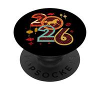 2026 Année du Cheval Nouvel an Chinois Zodiaque Lunaire PopSockets PopGrip Adhésif