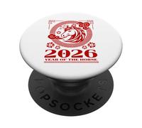 2026 Année du Cheval - Nouvel an Lunaire Chinois Zodiaque PopSockets PopGrip Adhésif