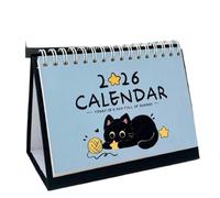 2026 ans des calendriers de bureau de petit chat de cheval, ornements de bureau de décor d'école portative de bureau