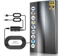 2026 Antenne TV Intérieur Puissante, 600KM+ Antenne TNT Intérieure Numérique pour La Réception De Chaînes Locales, avec Amplificateur pour Une Réception 360° HD, Convient À Tous Les Tvs, Câble 10m