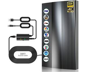 2026 Antenne TV Intérieur Puissante, 600KM+ Antenne TNT Intérieure Numérique pour La Réception De Chaînes Locales, avec Amplificateur pour Une Réception 360° HD, Convient À Tous Les Tvs, Câble 10m