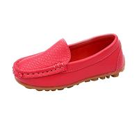 2026 Baskets pour tout-petit garçon fille Soft Slip On Mocassins Robe Chaussures plates Chaussures bateau Chaussures décontractées, rouge, 36 EU