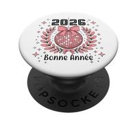 2026 Bonne Année - Design Rétro Disco Boule à Facettes PopSockets PopGrip Adhésif