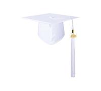 2026 - Bonnet de fin d'études, uniforme scolaire, bonnet de fin d'étudiant pour adulte Cap Max (blanc, taille unique)