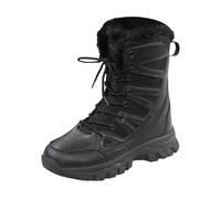 2026 Bottes d'hiver isolées doublées à enfiler pour l'extérieur par temps froid Thermique Confortable Semelle de traction, Noir , 41 EU