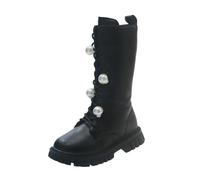 2026 - Bottes élégantes pour filles pour l'hiver. Bottes longues doublées décontractées pour un port confortable. Design à la mode avec des jeunes fashionistas hautes, Noir , 32 EU