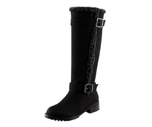 2026 Bottes hautes élégantes à talon bas et ceinture sur la tige - Bottes d'hiver tendance jusqu'aux genoux pour temps froid, doublure isolée, confortables et durables pour les activités de plein air