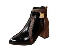 2026 - Bottines décontractées de style tendance avec talon zippé de style rétro pour les tenues, marron, 37 EU