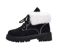 2026 - Bottines d'hiver décontractées et tendance à lacets - Bottines chaudes avec semelle épaisse pour un confort tout au long de la journée, Noir , 39 EU