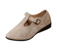 2026 Bottines pour femme Commerce extérieur Chaussures pour femmes de grande taille à l'automne de l'Europe et des États-Unis Bouche peu profonde pointue boucle pente avec soja, kaki, 39 EU