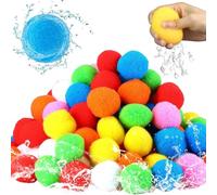 2026 Boules d'éponge à Eau Réutilisables Améliorées, 60 Pièces Quick Soak PP Doux Jouet de Bataille D'eau Douce,Ballon d'eau Sûr Multicolore pour ,Adultes,Été,Arrière,Jeux de fête à la Plage