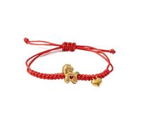 2026 Bracelet en corde tressée avec breloque cheval doré porte-bonheur pour homme et femme, bijou réglable avec signe du zodiaque chinois, taille unique, Zinc, Pas de gemme