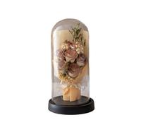 2026 Cadeau de fête des mères Fleurs de Noël Saint-Valentin Rose Cadeau pour femme Une fleur de roses conservée pour toujours sur un dôme en plastique ou en verre est un cadeau d'anniversaire (D,