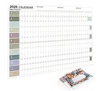 2026 Calendar - Wall Planner Poster, 12 Month Yearly Schedule, Folded Daily Organizer Function, Academic Planning Performance, Office Stationery Supplies, 17x23 Inch Large Sheet For Family Friends