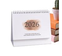2026 Calendrier, 2025 Organisateur de bureau avec reliure en fil pour planification mensuelle, livre de calendrier esthétique avec espace d'écriture, accessoire de gestion du temps fonctionnel