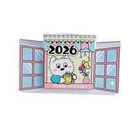 2026 Calendrier Calendrier Debout Ornements De Bureau Beautiful Dog Office Calendriers Mensuels Calendriers