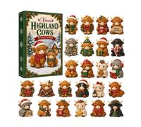 2026 Calendrier De L'Avent De Noël Highland Cow BoîTe Surprise Décoration Charme Acrylique 2D - Calendrier De Compte À Rebours 24 Jours Highland Cow Idéal Pour Noël