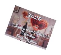 2026 Calendrier des stylistes drôles Twin Coil Binding Salon Illustrations Calendrier mensuel Planificateur pour les coiffeurs de beauté