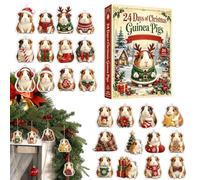 2026 Calendrier Du Compte À Rebours Hamster ornements hamster en acrylique | Décompte Noël Avent Pour Arbre Des Fêtes Fenêtre Mur Festival Fête Bureaux Maison Chambre École Sac
