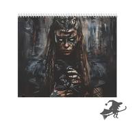 2026 Calendrier mural de sorcellerie - Roue païenne l'année avec différentes illustrations, déesses divines et phases la lune, planificateur de thème pieux pour les sorcières les mystiques (1pc)