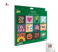 2026 Calendrier mural Kit de peinture en diamant, exquis DIY Diamond Art Calendar 2026 avec différentes illustrations, roman Diamond Art Desk Calendar avec applicateur, Planificateur de 12 mois