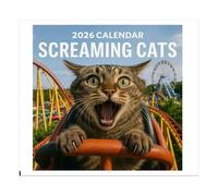 2026 Calendrier mural, monture murale du calendrier de 12 mois | Illustrations de chat Ornement de planificateur hilarant pour adolescents étudiants enseignants pour animaux de compagnie amour