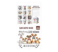 2026 Calendrier Mural | Organisateur Annuel Drôles de Chiens avec Semainier | Affichage Mur Frigo Tableau Blanc pour Bureau Maison Planification Mensuelle Vacances