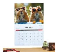 2026 Calendrier Mural | Planificateur Mensuel Accrochable | Calendrier Mural Mensuel Sur Les Animaux | Pour La Planification Au Bureau, En Salle De Classe, Pour La Famille, En Chambre D'Étudiant Et À