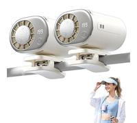 2026 Car Clip On Air Conditioner Fan with LED Display, 16°C Semiconductor Instant Cooling, 199 Speeds 360° Rotation Quiet Personal Fan,USB Rechargeable Portable AC for Car Seat Office (White +White)