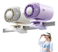 2026 Car Clip On Air Conditioner Fan with LED Display, 16°C Semiconductor Instant Cooling, 199 Speeds 360° Rotation Quiet Personal Fan,USB Rechargeable Portable AC for Car Seat Office (Purple +White)