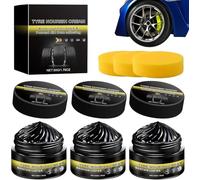 2026 Car Tire Ceramic - Powerful Wheel Cleaning Refurbish Wax,Tyre Nourish Cream,Tire Wax for Ultimate Wheel Protection,Cire Voiture,Rénovateur Plastique Voiture,Restores Black Gloss,Blocks UV (3)
