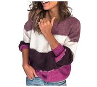 2026 Cardigan décontracté à manches longues pour femme - Automne et hiver - Cadeau pour elle - Cardigan à boutons - Mélange de cachemire - Pull court en tricot carré - Taille haute, violet, XL