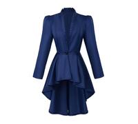 2026 Carnaval Veste pour femme médiévale rétro gothique à queue-de-morue Chemise à manches longues (BU1, XXXL)