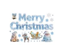 2026 Cartoon de Noël 3D Chiffres Autocollants Statiques Réutilisables Sans Colle Amovibles Décorations de Vitre de Fenêtre