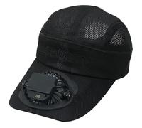 2026 Casquette de baseball avec ventilateur solaire USB intégré, alimentation électrique, pour homme et femme, vitesse et direction du vent réglables, 24 heures sur 24, idéale pour la (Black, One Size