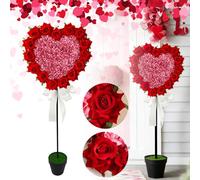 2026, ce pot en forme de cœur de 82 cm est parfait pour la Saint Valentin, convient aussi bien pour l'intérieur que pour l'extérieur, il est idéal pour votre jardin. (beige, 80 cm)