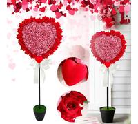 2026, ce pot en forme de cœur de 82 cm est parfait pour la Saint Valentin, convient aussi bien pour l'intérieur que pour l'extérieur, il est idéal pour votre jardin. (beige, 80 cm)