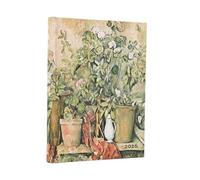2026 Cezanne's Terracotta Pots and Flowers Midi 12-month Day-at-a-Time Hardcover Flexi Dayplanner 2026 (Elastic Band Closure)