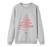 2026 Chandail à manches longues de Noël décontracté avec lettres imprimées pour femmes, tenue assortie à la famille légère, gris, XL
