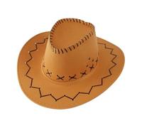 2026 - Chapeau de cowboy en daim synthétique pour enfants, pour fêtes à thème, déguisements et costumes d'Halloween - Écharpe tube polaire pour bébé (marron1, taille unique)
