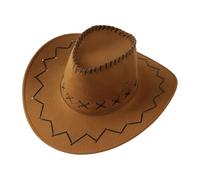 2026 - Chapeau de cowboy en daim synthétique pour enfants, pour fêtes à thème, déguisements et costumes d'Halloween - Écharpe tube polaire pour bébé (marron 2, taille unique)