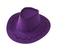 2026 Chapeau de cowboy en daim synthétique pour enfants, pour fêtes à thème, déguisements et costumes d'Halloween Écharpe tube en polaire pour bébé (violet, taille unique)