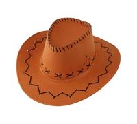 2026 Chapeau de cowboy en daim synthétique pour enfants, pour fêtes à thème, déguisements et costumes d'Halloween Écharpe tube en polaire pour bébé (orange, taille unique)