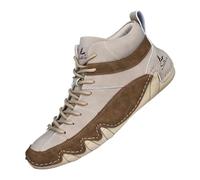 2026 Chaussures de sport décontractées en cuir pour homme - Pointes hautes - Coutures faites à la main - Pantoufles confortables à talon plat pour une utilisation quotidienne avec des jeans en automne