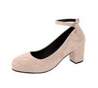 2026 Chaussures décontractées élégantes pour femme avec talon épais, parfaites pour un usage quotidien et pour associer des jeans, design à enfiler, ajustement confortable, rose, 37 EU