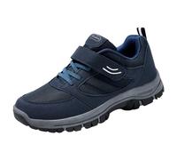 2026 Chaussures décontractées pour hommes Motif tendance Couleur unie Simple Semelle épaisse Crochet Boucle Quatre saisons Chaussures de sport Diabétiques Doux Hommes, bleu, 43 EU