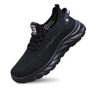 2026 Chaussures décontractées respirantes pour homme - Confortables - À enfiler - Pour un usage quotidien - Marche - Course - Sports de plein air - Printemps, été, automne, Noir , 42 EU