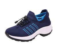 2026 Chaussures pour femme, grandes, très élastiques, respirantes, tendance et légères, chaussures pour femme, chaussures de loisirs, bleu, 41 EU