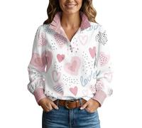 2026 Chemisier Femme Chic Élégant Saint-Valentin Tshirt Surdimensionnée Manches Longues Haut Col en V Boutonné Tunique Couleur Unie Chemisier Pas Cher Décontracté Tops Vêtements De Fete Quotidien